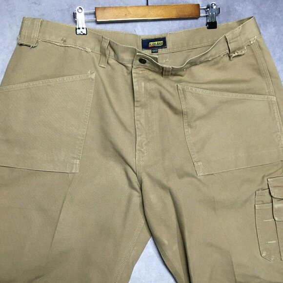 Blaklader Mens Cargo Work Pants size 42x32 Brown Thick‎ Canvas Pockets Trades - Picture 13 of 16